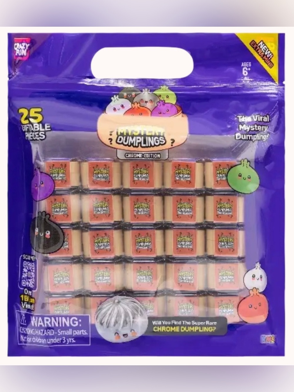 🎃 Authentic RMS Crazy Fun Extra Mini Mystery Dumpling Chrome Edition 25 Pack🔥